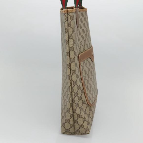 GUCCI GG Supreme Web Sherry Line Bag PVC Beige Green Red 40 02 003 Auth ki5541 - Picture 3 of 16